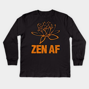 Zen AF Lotus Flower Kids Long Sleeve T-Shirt